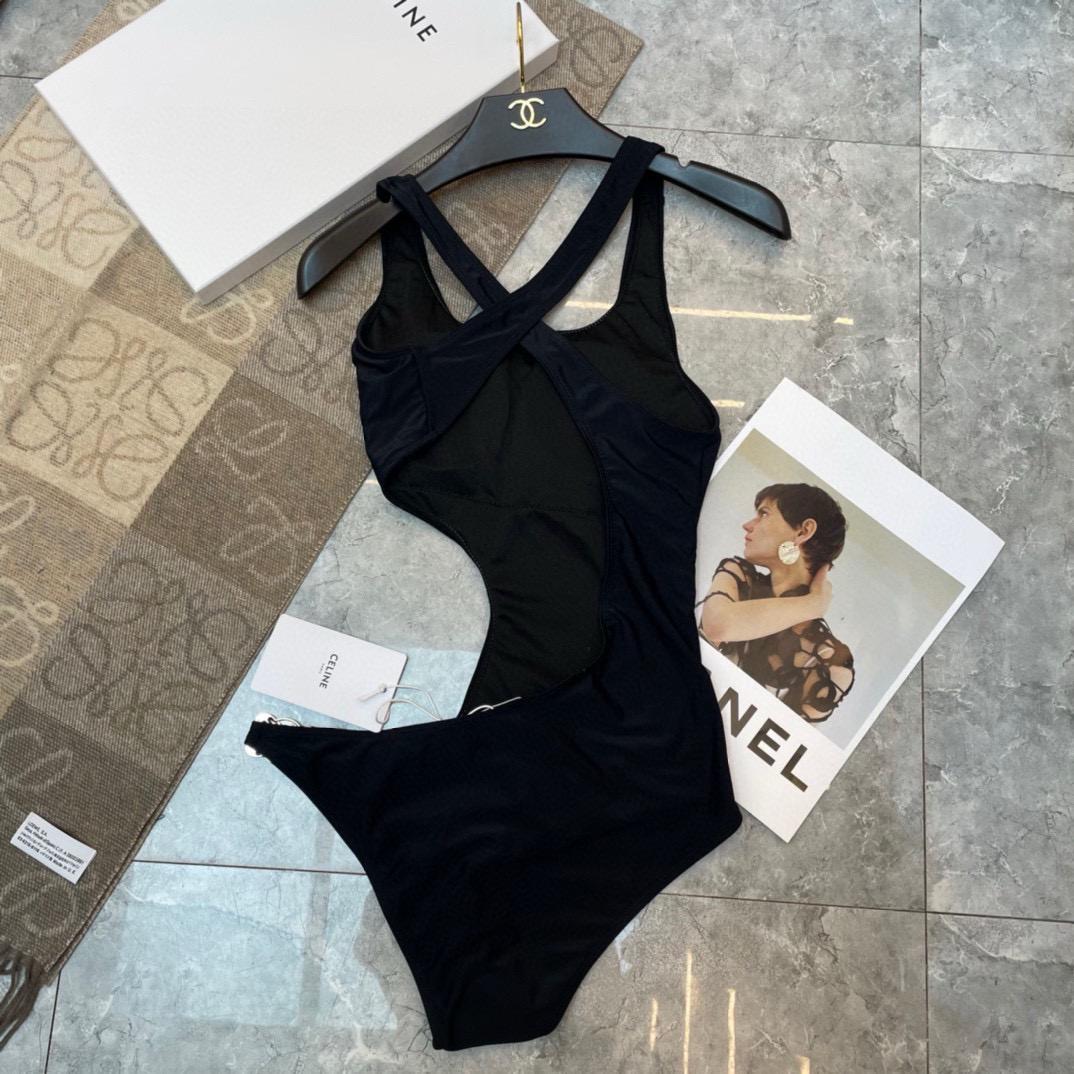 Celine Black 1 Piece Swimsuit - Dive Into Lux
