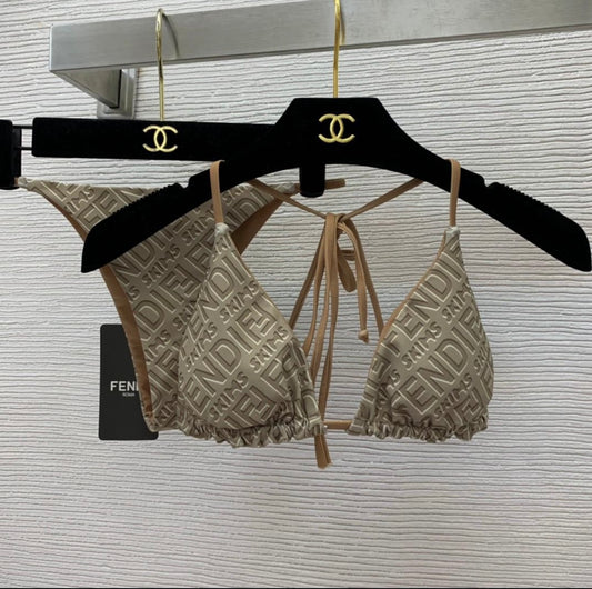 Skims Fendi Cream 2 Piece Swimsuit - Dive Into Lux 